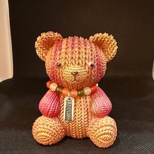Unique Resin Colorful Knitted Bear Figurine